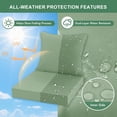 thumbnail image 6 of Ottowood Outdoor Deep Seat Cushions Set of 4, 24x24x4 Inch Water-Repellent Patio Cushions, Sage Green, 6 of 7