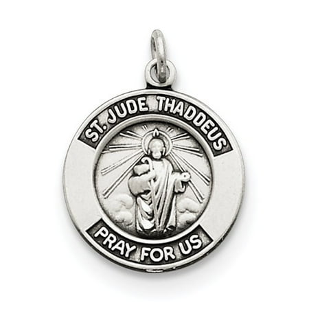 Sterling Silver Engravable Saint Jude Thaddeus Medal.