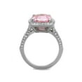 thumbnail image 3 of 6.38 Ct Emerald Cut Rose Zirconia Stainless Steel Halo Engagement Ring Size 6, 3 of 5
