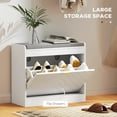 thumbnail image 4 of HOMCOM Banc à Chaussures avec Tiroir Rabattable, Coussin, 5 Paires pour Entrée Blanc, 4 of 10