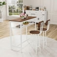 thumbnail image 4 of Spaco 3-Piece Bar Table Set, Bar Table and Chairs Set of 2 with Metal Frame and Storage Rack, Modern Counter Height Table with 2 Stools for Indoor, Brown, 4 of 9
