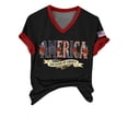 thumbnail image 3 of Outfmvch 4th of July Shirts V Neck Tee T Shirts Usa Shirt America Print Causal Tee 250 Anniversary Usa Shirt Independence Day Usa Shirts for Women Graphic T Shirts Independence Day Tshirt Black 3XL, 3 of 7