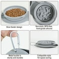 thumbnail image 6 of IFOYO Collapsible Dog Bowl, 2 in 1 Upgrade Foldable Expandable Travel Pet Food Feeding Dog/Cat Bowl with No Spill Non-Skid Silicone Mat and Carabiner Clip for Traveling, Hiking, Camping, Bone Grey, 6 of 7