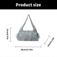 thumbnail image 3 of Women Korean Fashion Pleated Shoulder Bag Multiple Pocket Fashionable Solid Color Large Capacity Nylon Underarm Handbag Yellow, 3 of 4
