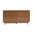 thumbnail image 7 of UIXE 4-Door Rattan Storage Cabinet Accent Furniture Cupboard Sideboard Cabinets up to 58" for Dining Room Hallway, Walnut, 7 of 7
