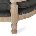 thumbnail image 4 of Noble House Rex Fabric and Wood Frame Medium Pet Bed, Charcoal and Antique Natural, 4 of 8