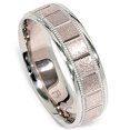 thumbnail image 1 of Bracelet de Mariage Milgrain Texturé Blanc & Or Rose 6mm, 1 of 2
