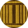 thumbnail image 1 of Ahgly Company Indoor Round Abstract Yellow Modern Area Rugs, 3' Round, 1 of 4