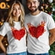 thumbnail image 3 of Camisetas casuales de manga corta con estampado de amor para hombre, camisetas gráficas para el Día de San Valentín, 3 of 8