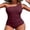 Dark Red, variant on Asoul Ribbed One Piece Swimsuit for Women One Shoulder Scalloped Bathing Suits Tummy Control Swim Suit Monokini Swimwear