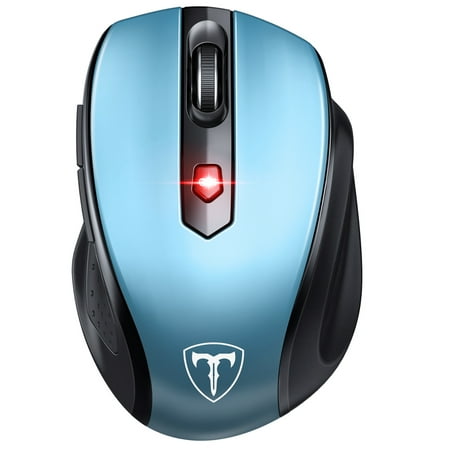 VicTsing 2.4GHz Wireless Mouse, Travel-Friendly Computer Mouse W/800-2400 DPI, Auto-sleep Mode, USB Receiver, Optical Gaming Mouse Compatible for Laptop PC Work - Light Blue