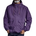 thumbnail image 2 of Men's Vintage Utility Jacket with Hood and Multiple Pockets Featuring Relaxed Fit and Lightweight Windproof Material Purple XXXL, 2 of 5