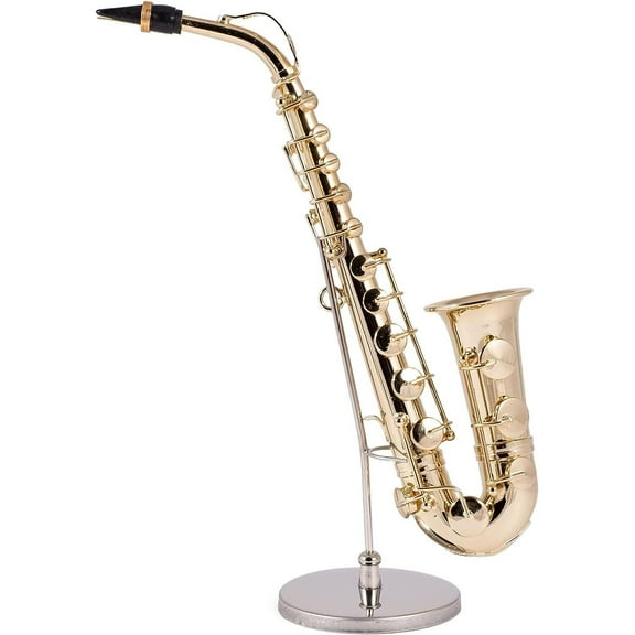 Realistic 6.5" GOLD SAXOPHONE Miniature Musical Instrument Figurine, by Broadway