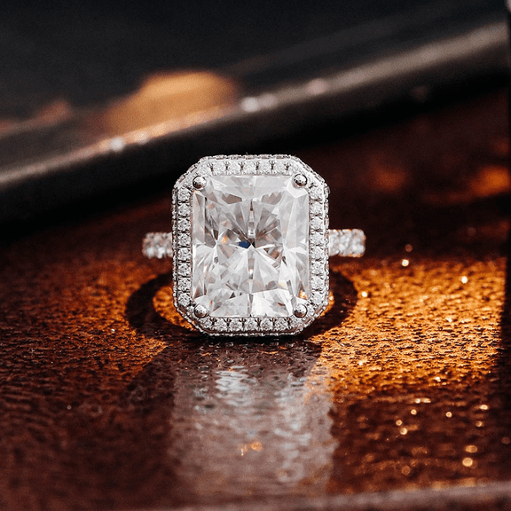 Eclet Jewels Radiant Cut 2.1 Ct Lab Created Diamond Rings - 14K White Gold Over Ring Gift - Latest Engagement Diamond Rings for Women's - Fabulous Party Wear Diamond Rings - Christmas Gifts for Her