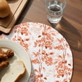 thumbnail image 3 of Burnt Orange Botanical Round 13 Inch Placemats Set of 8, Vintage Nature Flower HeatResistant Non Slip Place Mats for Dining Table, Wipeable Braided Kitchen Table Mats for Housewarming, 3 of 9