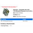 thumbnail image 2 of Alternator - Compatible with 1993 - 1995 Mitsubishi Diamante 3.0L V6 VIN J 1994, 2 of 2