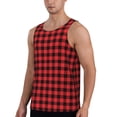 thumbnail image 2 of Haiem Buffalo Plaid Red Black Men Workout Tank Top Gym Bodybuilding Sleeveless Muscle T Shirts Athletic Tank Breathable Workout Shirt-Large, 2 of 9
