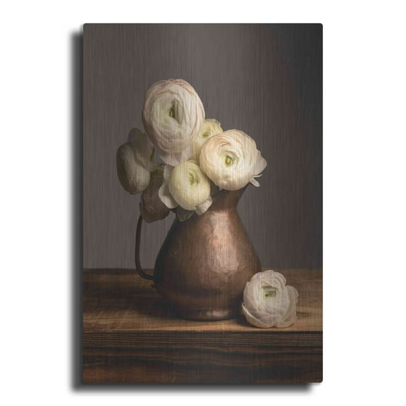 Luxe Metal Art 'Pitcher Perfect Petals' by Leah McLean Metal Wall Art, 16"x24"