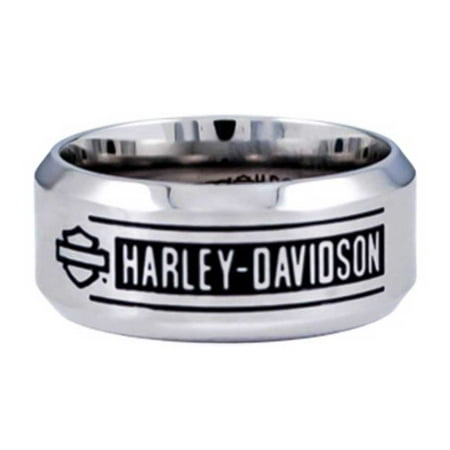Harley-Davidson Men's H-D Bar Script Stainless Steel Band Ring, Silver HSR0026, Harley Davidson