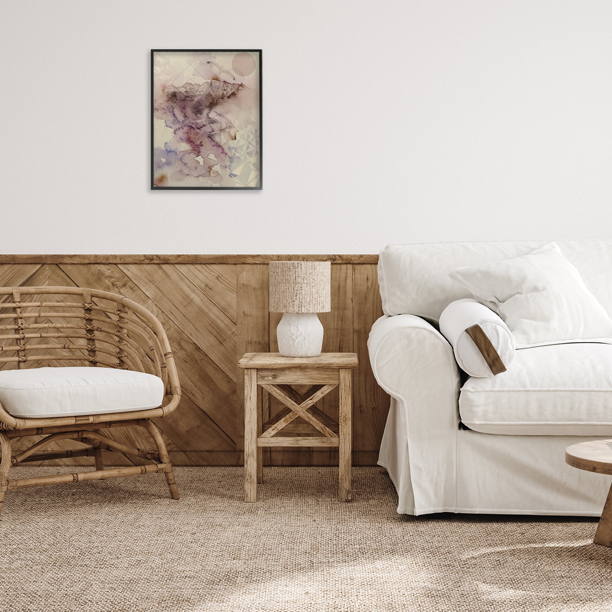 Stupell Industries Dust Abstract with Geometrics Black Framed Giclee Art, design by Gemma Bardot