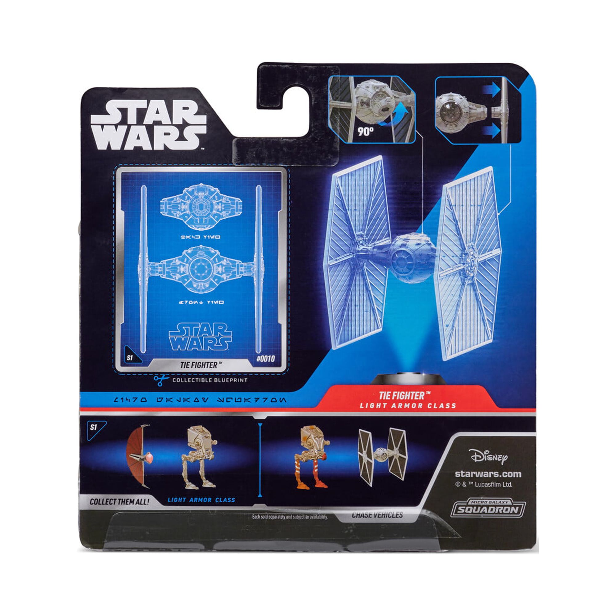 Star Wars Micro Galaxy Squadron TIE Fighter (White) - 3 inch Light Armor Class Vehicle with 1 inch TIE Pilot Micro Figure Accessory