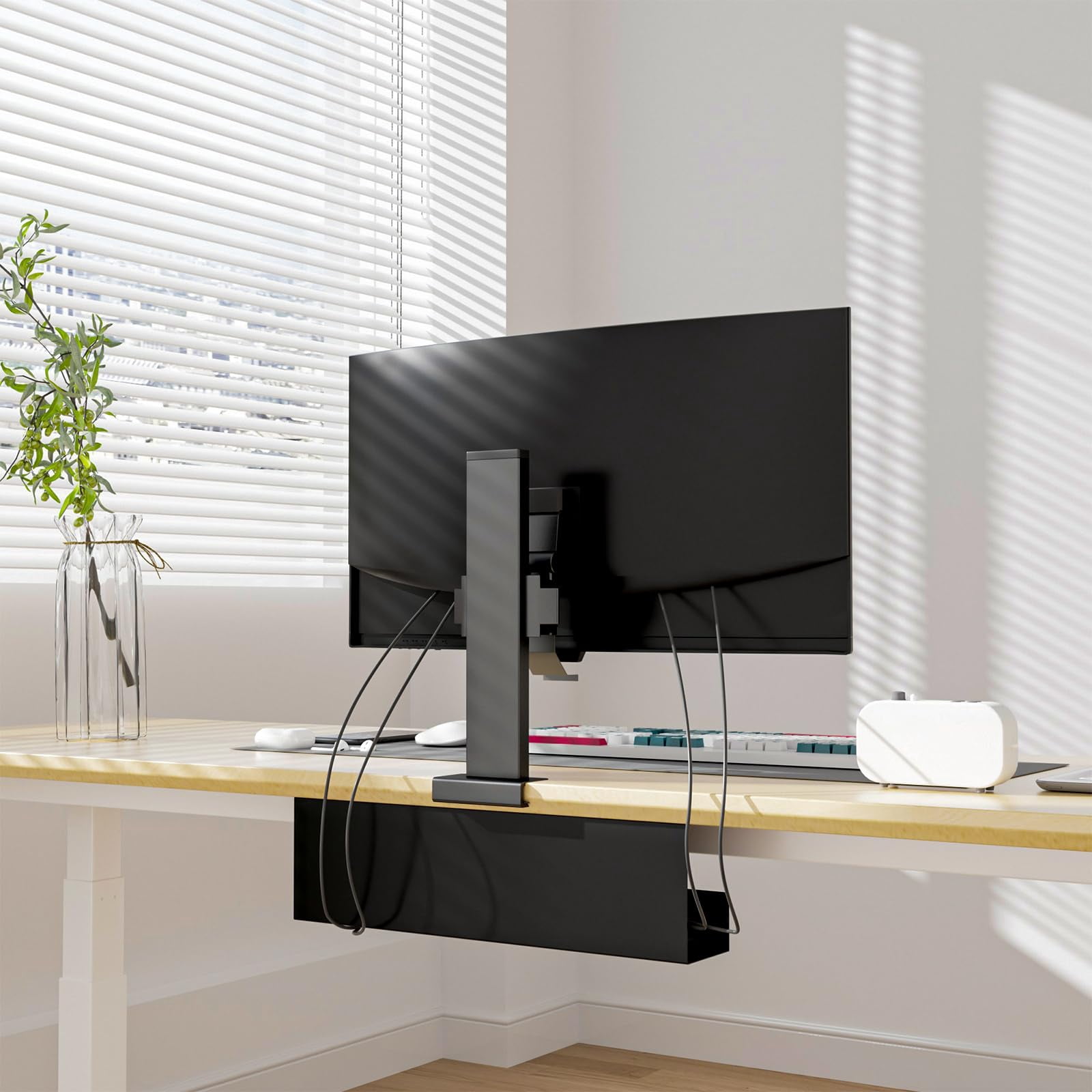 PUTORSEN Cable Management Under Desk,17 inch Cable Management Tray