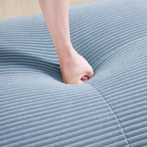 82" Modular Loveseat Sofa - Luxury Corduroy Fabric, Separable Design, Curved Armrests, Anti-Slip Base, High-Resilience Sponge, for Living Room, Bedroom, Audiovisual Room, Blue