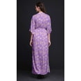 thumbnail image 4 of Bimba Robe Longue Maxi en Rayonne à Imprimé Floral Feuilles et Roses pour Femmes avec Fente Latérale - X-Grand, 4 of 6