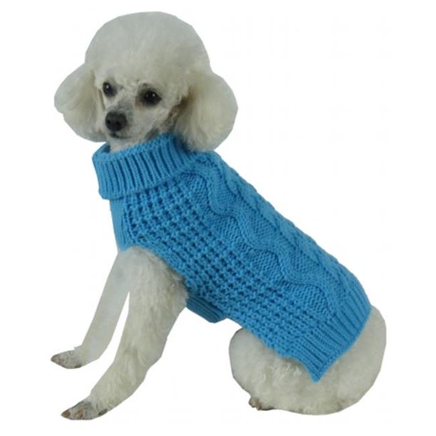 SwivelSwirl Heavy Cable Knitted Fashion Designer Dog Sweater, Medium