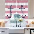 thumbnail image 4 of Pink Stripes Swag Valances for Windows 2 Pack Anchor Nautical Geometric Swag Kitchen Curtains 36 Inches Long Rod Pocket Short Window Treatment for Kitchen Bathroom 36"x36", 4 of 8