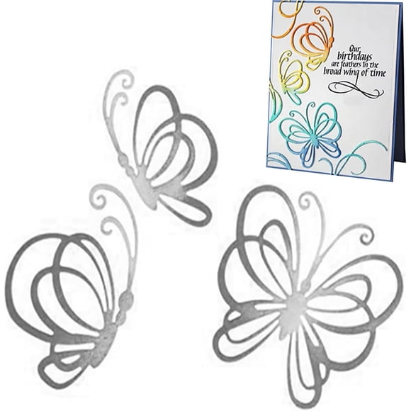 Set de 3 troqueles metálicos de mariposa Kashoer