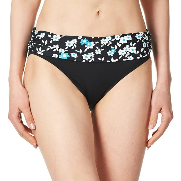 Anne Cole Women's Fold Over Mid-Rise Bikini Bottom Swimsuit, Beautiful Bunches, Extra Small