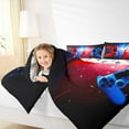thumbnail image 4 of Manfei Red Blue Game Controller Full Size Comforter Sets, Teens Gamer Gaming Bedding Comforter Set, Neon Lightning Star Bedding Sets Breathable Home Decor, 3-Piece Reversible, 4 of 8