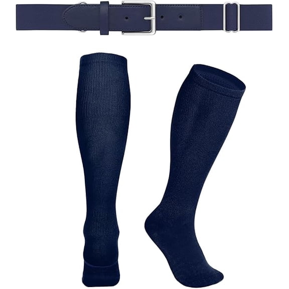 Eryueer Baseball Socks and Belt Combo Set Boys Baseball Belt and Socks Elastic Softball Socks and Belt for Adults and Youth