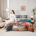 thumbnail image 5 of Manfei Cartoon Seashell 7 Pieces Full Size Bedding Sets,Calm Sea Water Full Size Bed in a Bag,Brown,Reversible, 5 of 8