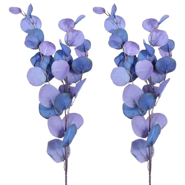 2 piezas de eucalipto artificial adornos de hojas de eucalipto de boda tallos de plantas tallos