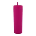 thumbnail image 1 of Vaso con la misma tapa y pajita Vaso de plástico de 16 ozVaso doble de plástico transparente Vaso recto para sorber Vaso de agua para deportes de verano, 1 of 3