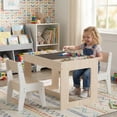 thumbnail image 2 of Costway Multifunctional Kids Table & 2 Chairs Set with Removable Double-sized Tabletop Natural + White, 2 of 10