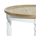 thumbnail image 5 of DecMode 24" x 22" White Wood Accent Table with Brown Wood Top, 1-Piece, 5 of 8