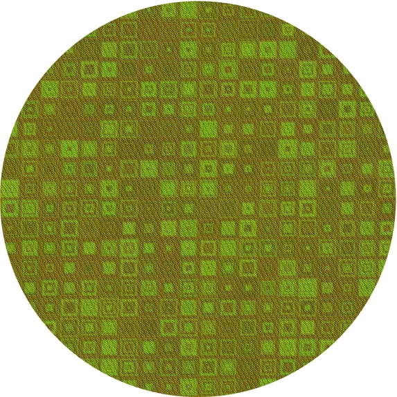 Ahgly Company Machine Washable Indoor Round Transitional Pistachio Green Area Rugs, 7' Round