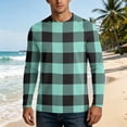thumbnail image 2 of OIOLOYJM Long Sleeve Fishing Shirts for Men UPF Sun protection Plaid Uv Quick Dry Swim Beach Shirts Rash Guard Hiking Casual Classic Fit T-Shirt Royal Blue S, 2 of 6