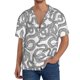 thumbnail image 1 of Balery Snake Camisa Casual de Manga Corta con Botones para Hombre, Texturizada, Estilo Cubano, para Playa, Verano-4X-Large, 1 of 5