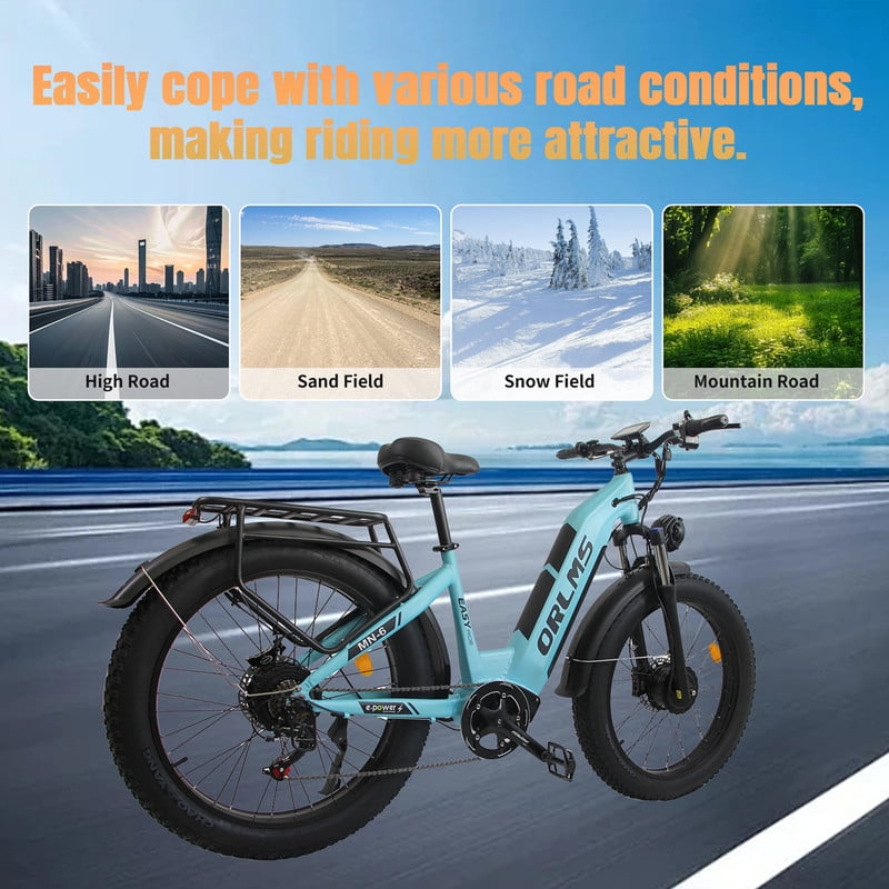 5000W (Peak) Dual Motor Ebike for Adults, 52V/23Ah Battery Electric Bicycle, 7 Speed Max 45MPH Mountain Ebike, 26*4.0 Fat Tire Ebike for All Terrain CE/UL/GCC
