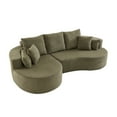 thumbnail image 3 of Christopher Knight Home 106" Modern Curved Cloud Sectional Sofa with 7 Pillows, 4 Seater Couch, Forest Green, 3 of 7