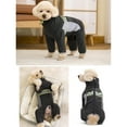 thumbnail image 3 of HQREA Fleece Dog Coat Bodysuit Full Body Pet Pajamas Jumpsuit with Zipper for Small Medium Dogs, 3 of 6