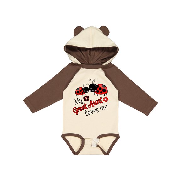 Inktastic My Great Aunt Loves Me with Cute Ladybugs Boys or Girls Long Sleeve Baby Bodysuit