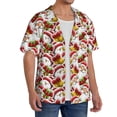 thumbnail image 2 of Balery Santa Claus bells Snowman Camisa Casual de Manga Corta con Botones para Hombre, Texturizada, Estilo Cubano, para Playa, Verano-4X-Large, 2 of 5