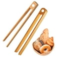 thumbnail image 2 of Uanit Bamboo Food Tongs 2 Pieces Toaster Tongs 8.7 Inch Wooden Kitchen Tongs for Cooking Natural Kitchen Utensils, 2 of 6