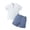 White, variant on Quealent Toddler Boys 2 Piece Suit Textured Knit Polo and Shorts Striped Trim Breathable Outfit Sets (Pink, 18-24 Months)