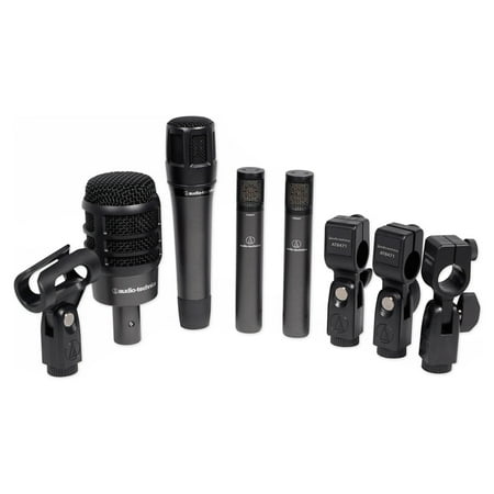 Audio Technica Drum Microphone Kit (4) Mics-Kick/Snare/Overheads For Church (Best Overhead Microphones For Drums)